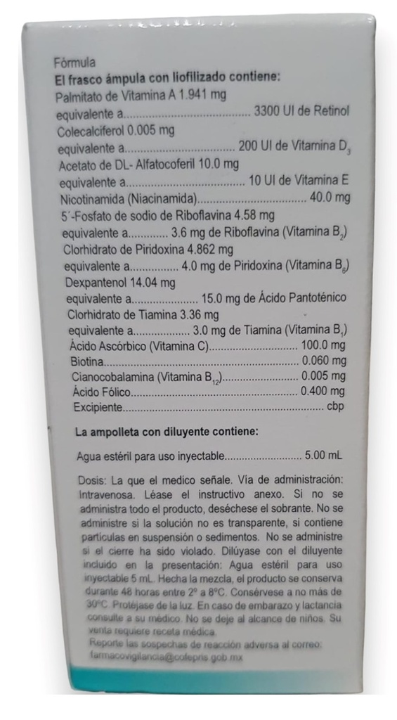 MULTIVITAMINICO SOL INY C/1 AMP AVETAL-12 ADULTO LAB VITALIS
