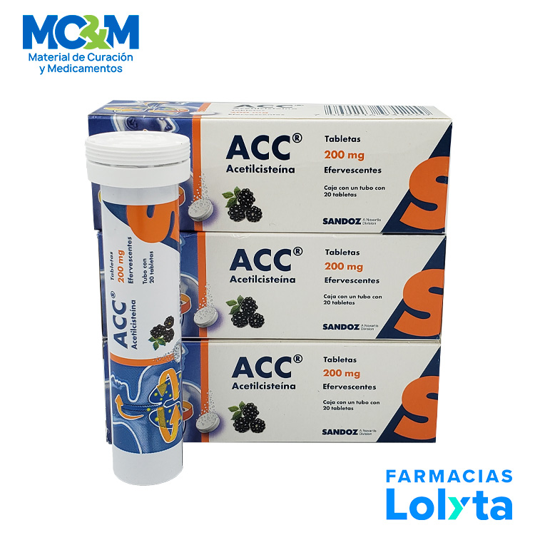 ACC EFERVESCENTE 200 MG ACETILCISTEINA C/20 TAB LAB SANDOZ