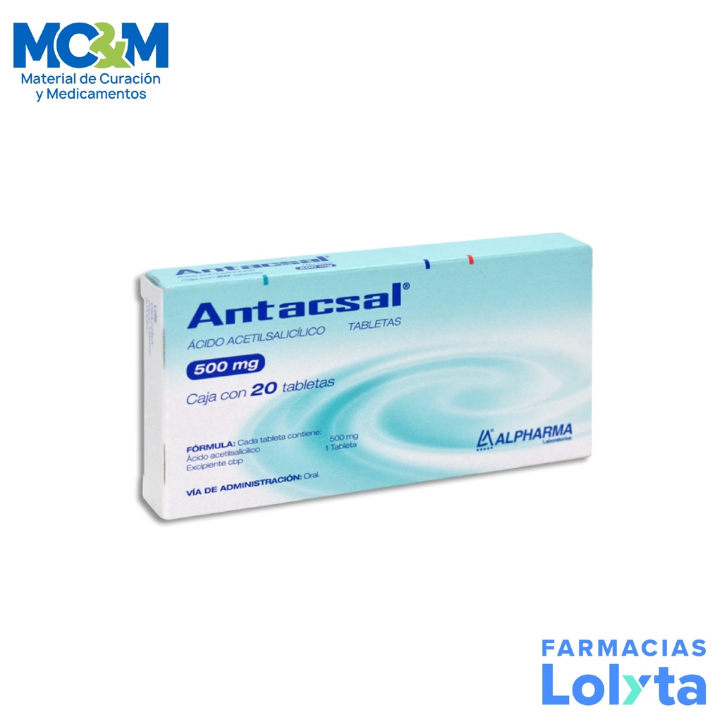 ACIDO ACETILSALICILICO 500 MG C/20 TAB ANTACSAL LAB ALPHARMA