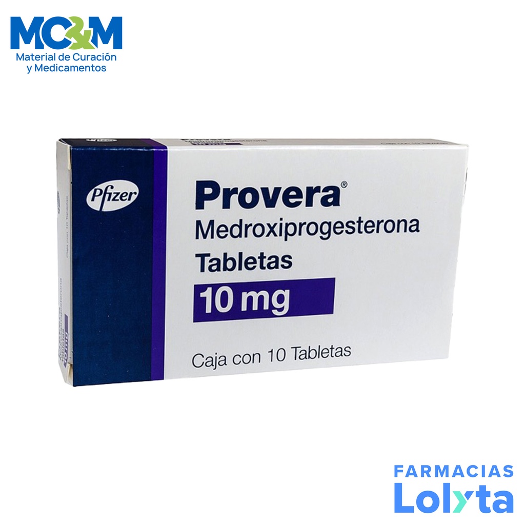 PROVERA 10 MG C/10 TAB MEDROXIPROGESTERONA LAB PFIZER