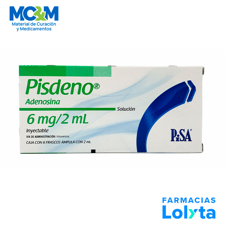 ADENOSINA SOL INY 6MG/2ML C/6 AMP PISDENO LAB PISA
