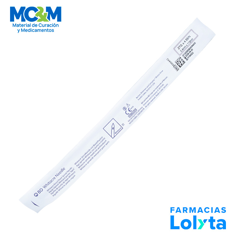 AGUJA WHITACRE 27 G X 4 11/16 IN LARGA BD REF 409443