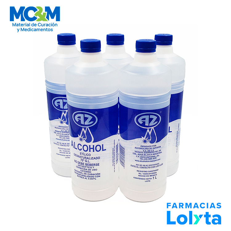 ALCOHOL 1000ML 70° AZUL ALCOHOL ZAPOPAN