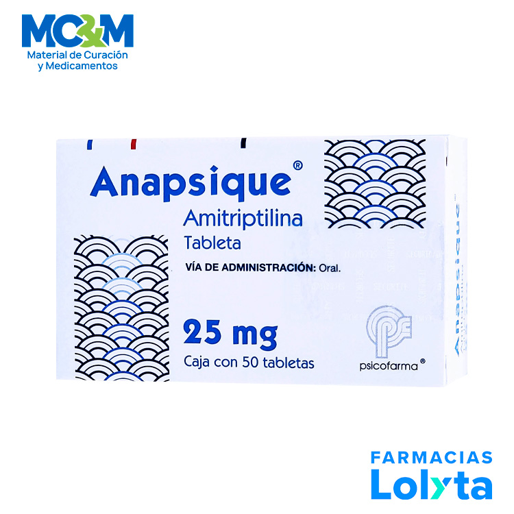 AMITRIPTILINA 25 MG C/50 TAB ANAPSIQUE LAB PSICOFARMA GRUPO III