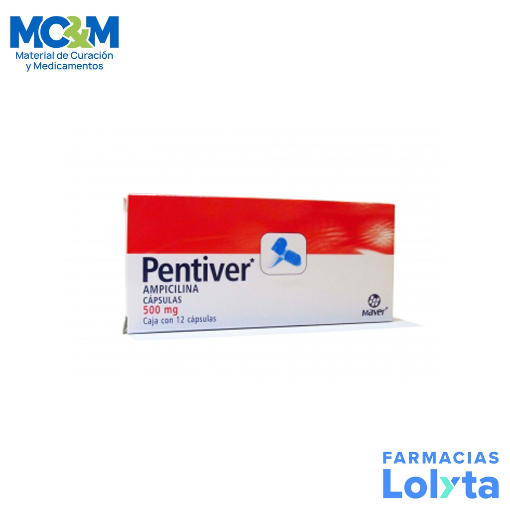 AMPICILINA 500 MG C/12 CAP PENTIVER LAB MAVER
