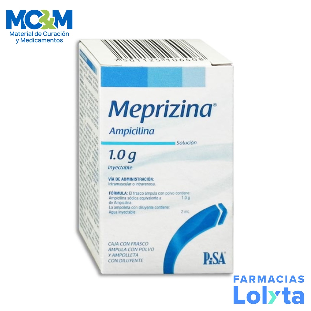AMPICILINA SOL INY 1 GR MEPRIZINA LAB PISA