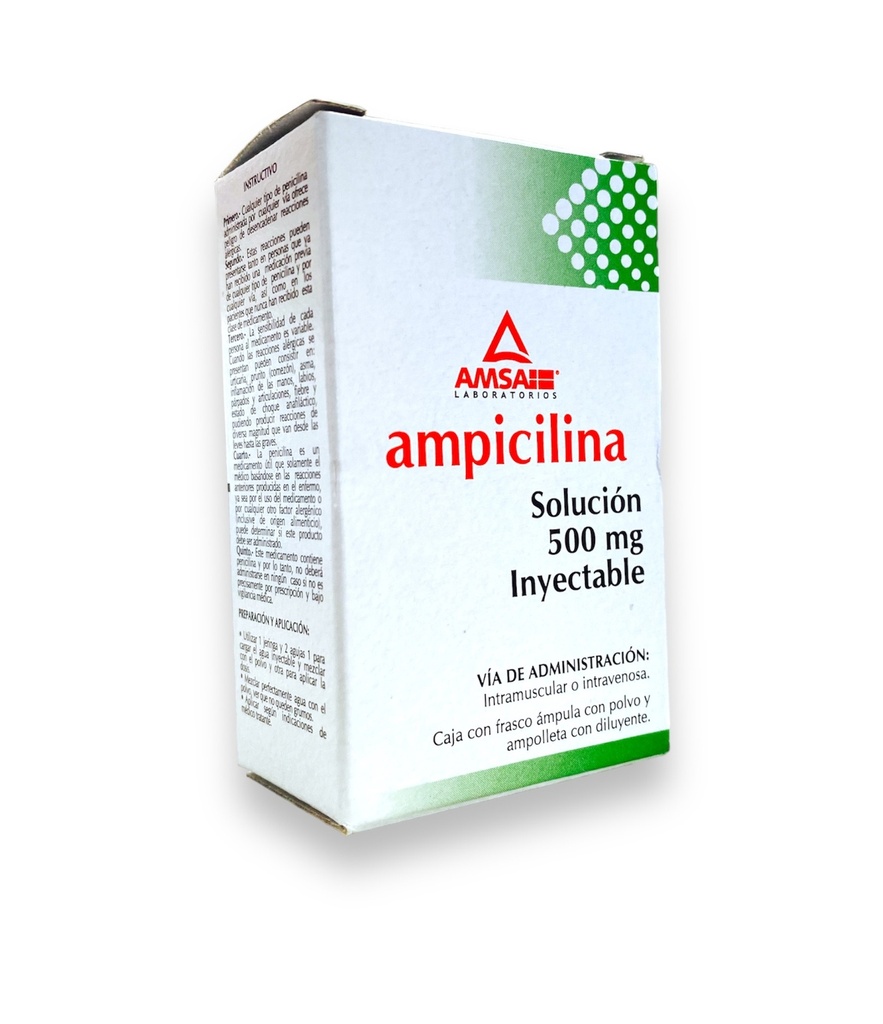 AMPICILINA SOL INY 500MG LAB AMSA