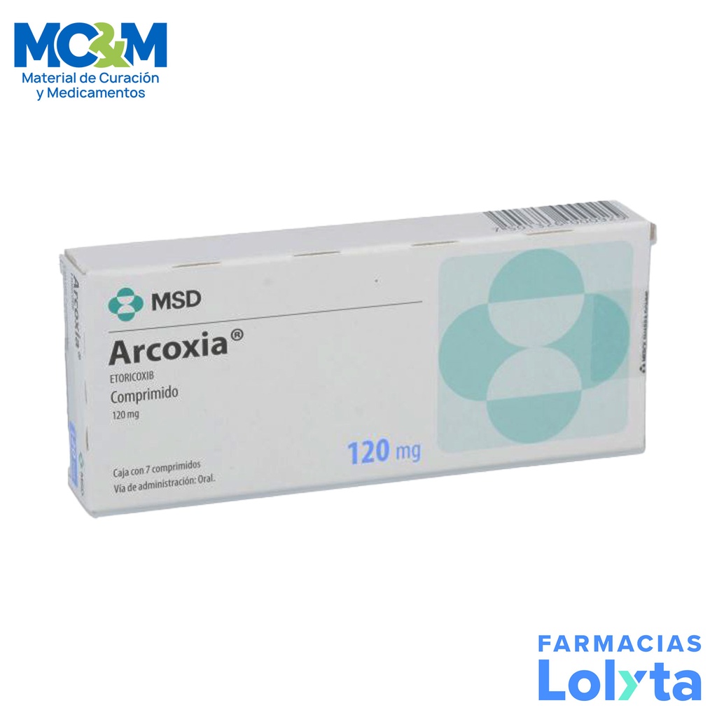 ARCOXIA 120 MG C/7 COMPRIMIDOS ETORICOXIB LAB MSD