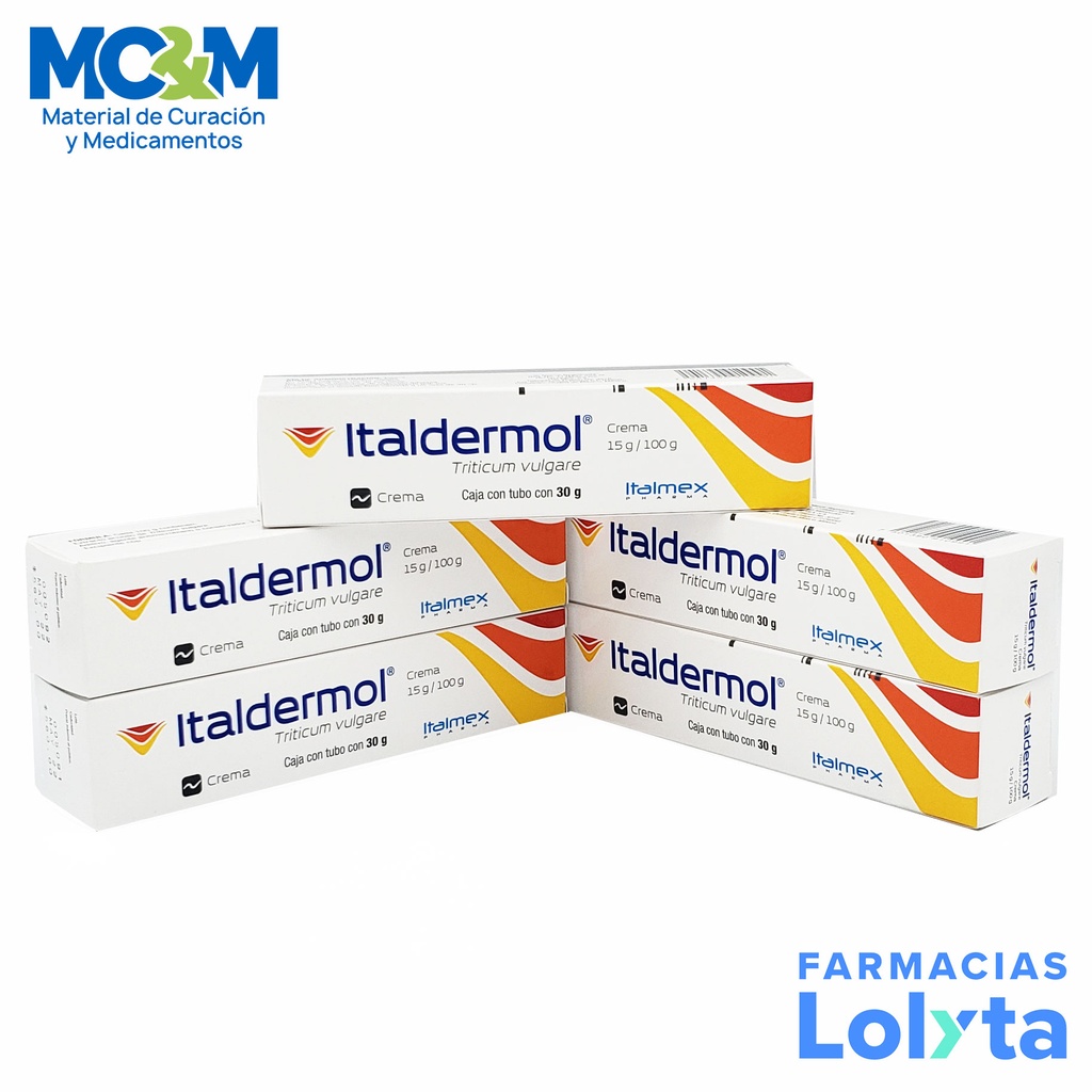ITALDERMOL CREMA 15/1 G/100 G TUBO C/30 G TRITICUM VULGARE FENOXIETANOL LAB ITALMEX