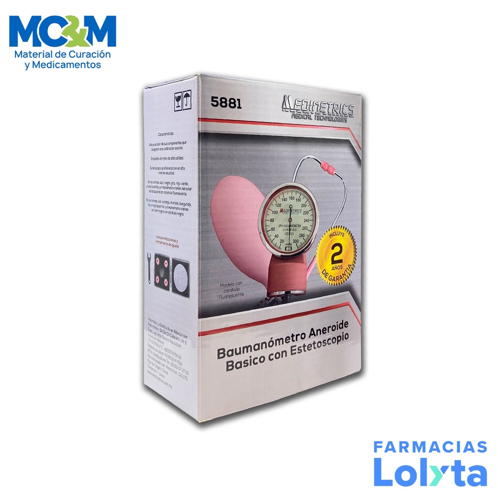 BAUMANOMETRO MANUAL CON ESTETOSCOPIO MEDIMETRICS