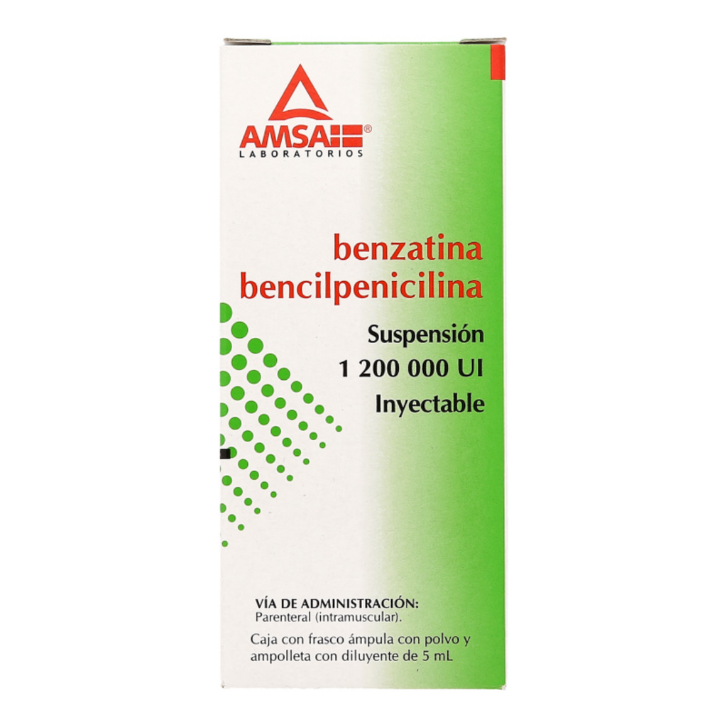 BENCILPENICILINA SOL INY 1 200 000 UI BENZATINA LAB AMSA