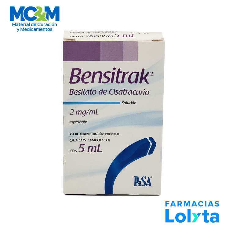 BESILATO DE CISATRACURIO 2 MG/ML C/1 AMP 5ML BENSITRAK LAB PISA (RF)