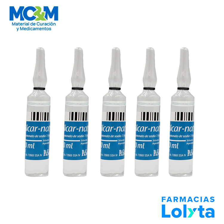 BICARNAT SOL INY 7.5% 10 ML PIEZA BICARBONATO DE SODIO LAB PISA