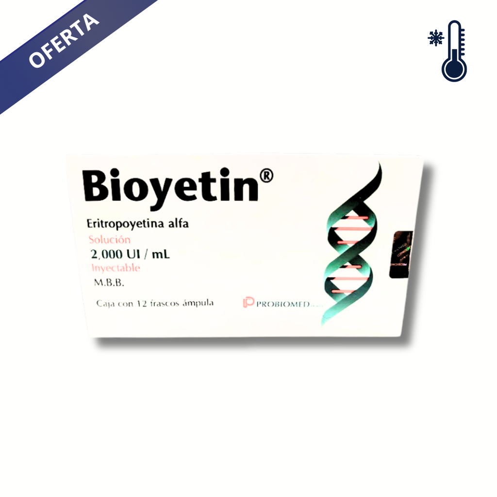 BIOYETIN SOL INY 2000 UI/ML C/12 AMP ERITROPOYETINA HUMANA RECOMBINANTE LAB PROBIOMED (RF)