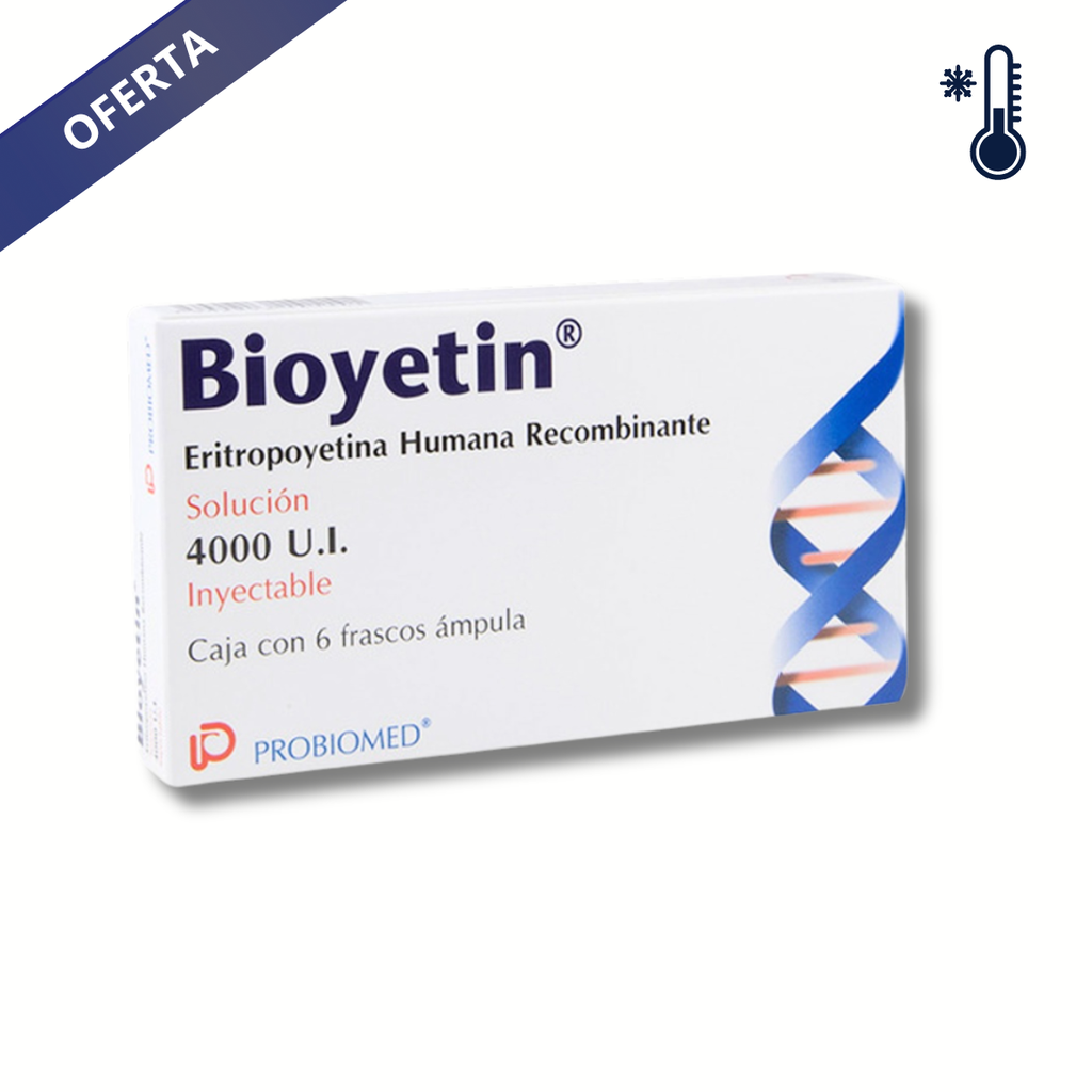 BIOYETIN SOL INY 4000 UI/ML C/6 AMP ERITROPOYETINA HUMANA RECOMBINANTE LAB PROBIOMED (RF)