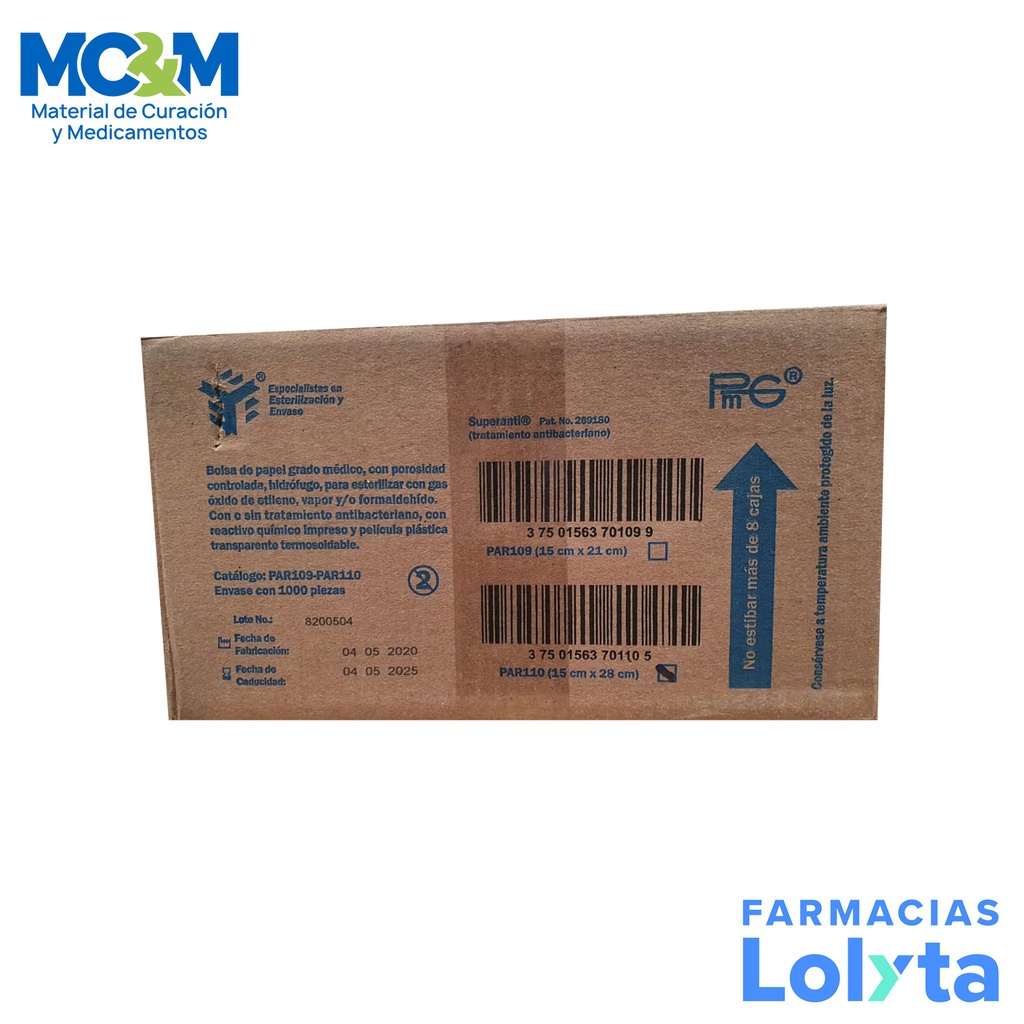 BOLSA PAPEL MIXTA 15X28 C/1000 PZA PMG