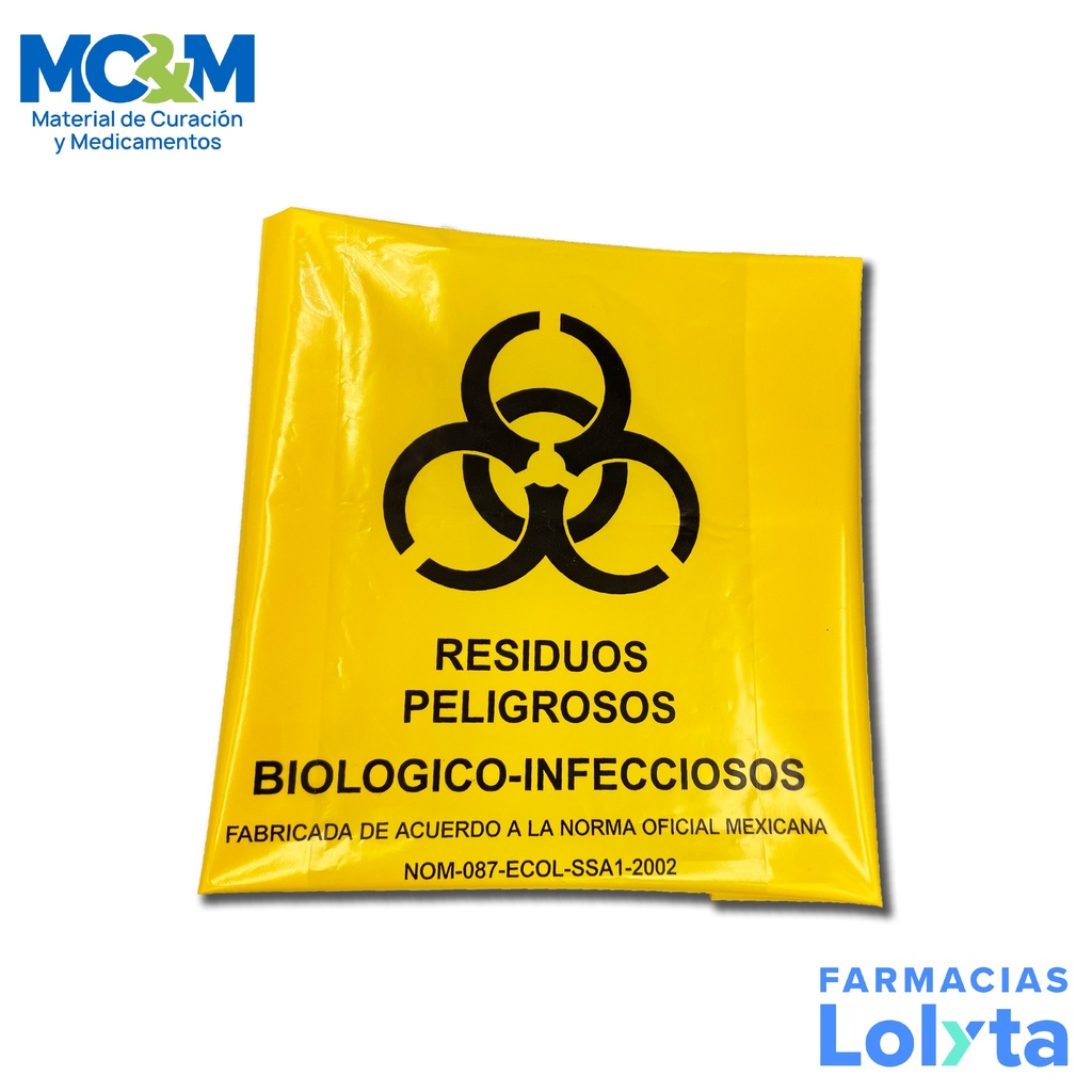 BOLSA AMARILLA RPBI 55 X 60 CM CON FUELLE DH