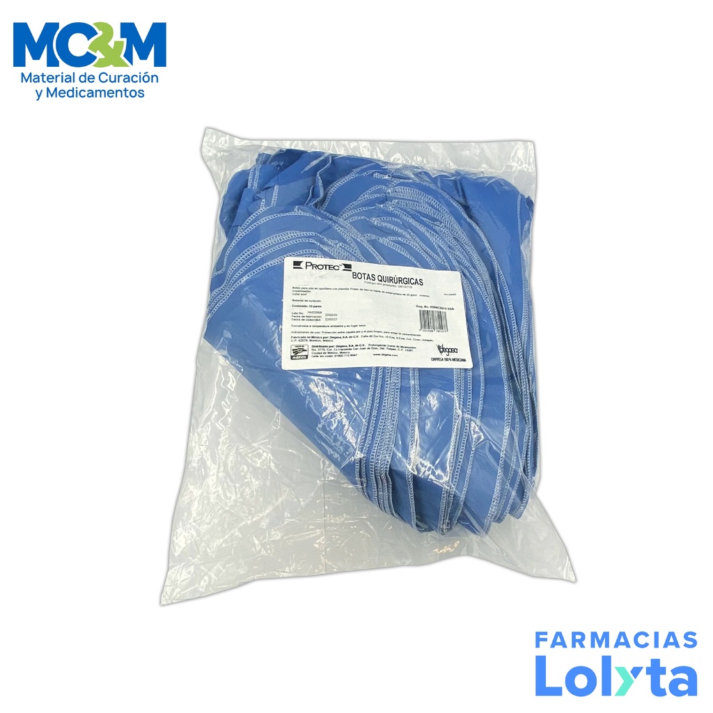 BOTA QUIRURGICA CON PLANTILLA AZUL C/25 PARES PROTEC DEGASA 0814710