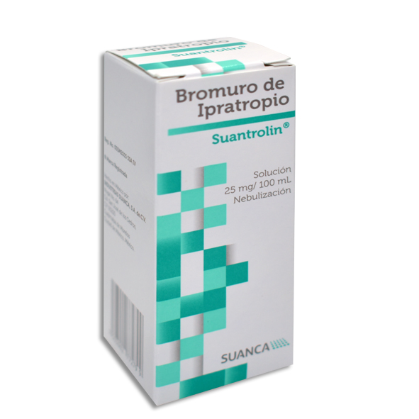 BROMURO DE IPRATROPIO SOL P/NEBULIZAR 25 MG/100 ML FCO C/20 ML (250 MCG/ML) SUANTROLIN LAB SUANCA (ATROVENT)