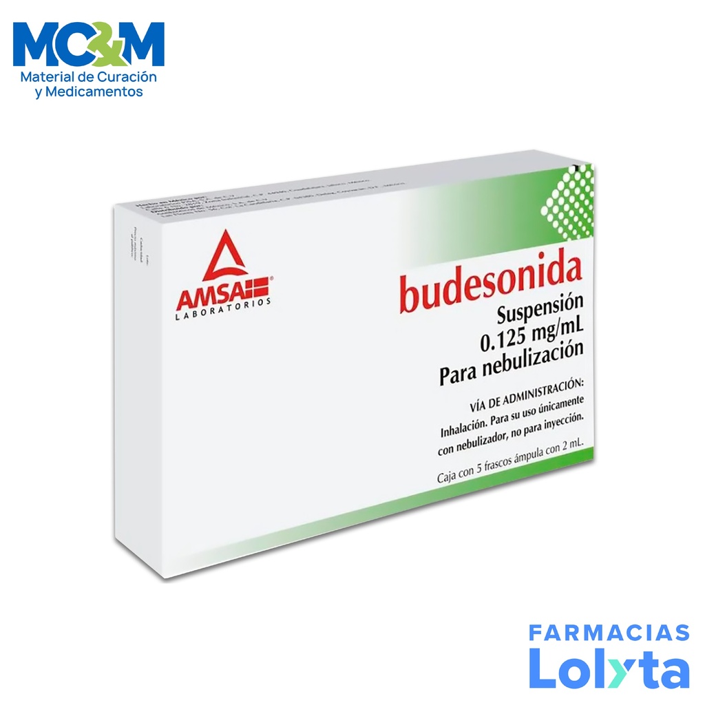 BUDESONIDA SUSP P/NEBULIZAR 0.500 MG/2 ML C/5 AMP (0.250 MG/ML) LAB AMSA (PULMICORT)