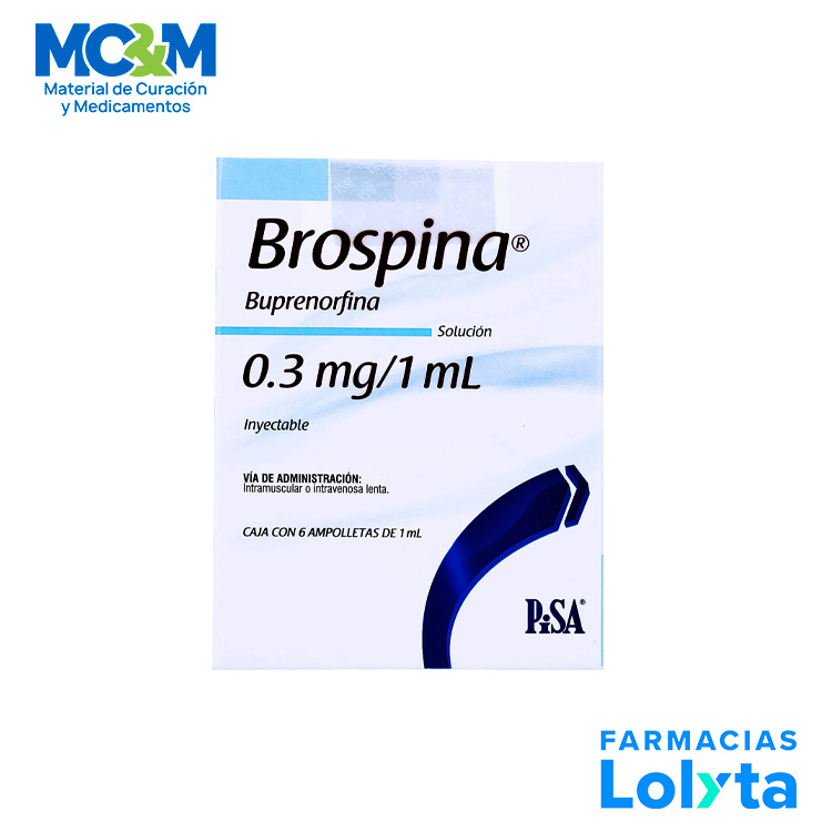BUPRENORFINA SOL INY 0.3 MG/ML C/6 AMP BROSPINA LAB PISA GRUPO II