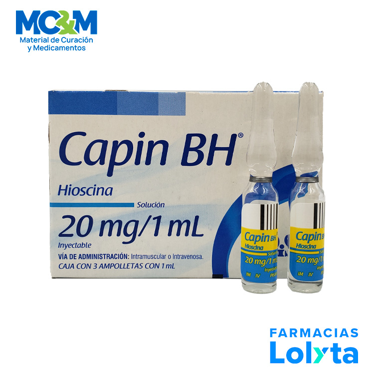BUTILHIOSCINA SOL INY 20MG/ML C/3 AMP CAPIN BH LAB PISA