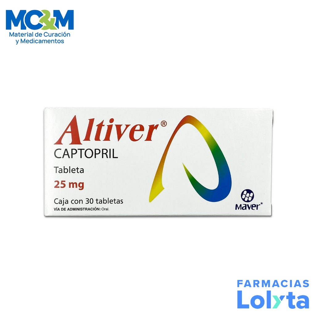 CAPTOPRIL 25 MG C/30 TAB ALTIVER LAB MAVER