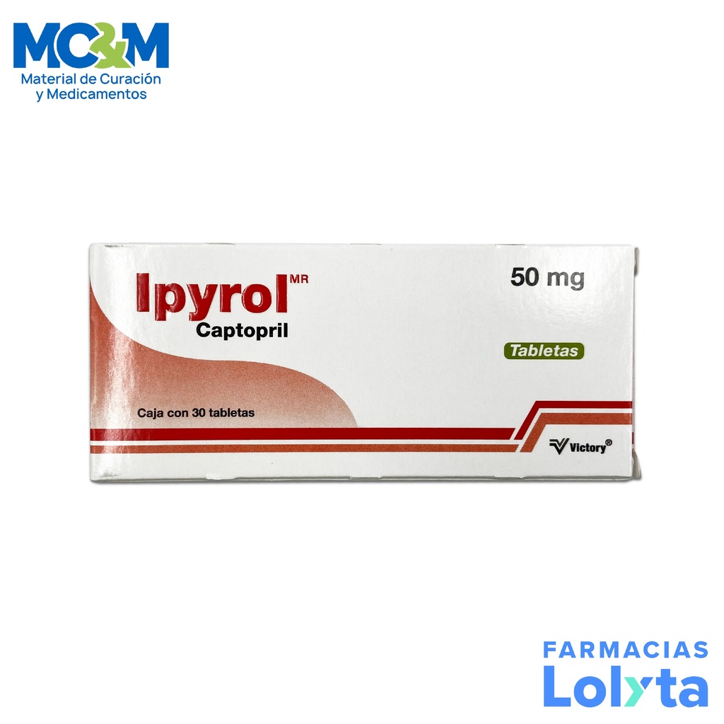 CAPTOPRIL 50 MG C/30 TAB IPYROL LAB VICTORY