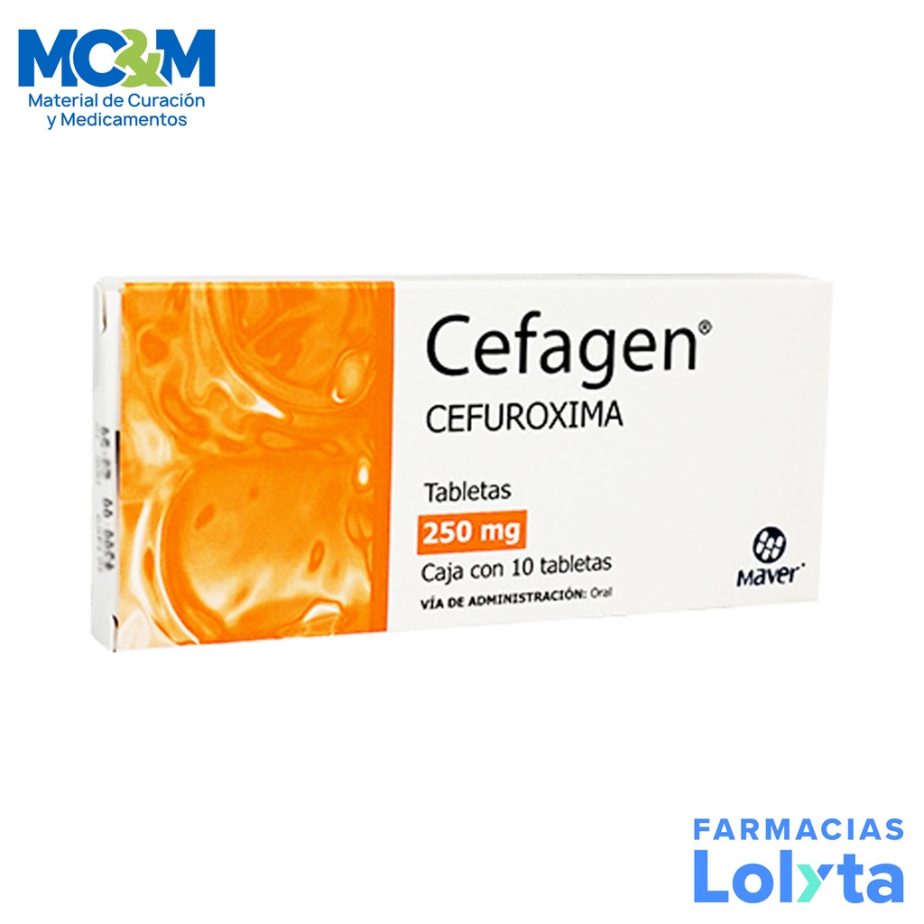 CEFUROXIMA 250 MG C/10 TAB CEFAGEN LAB MAVER