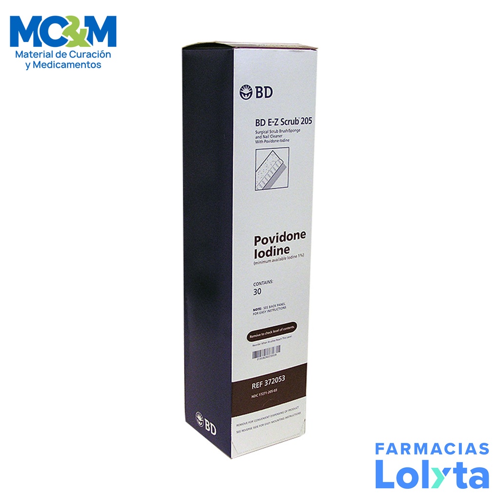 CEPILLO QUIRURGICO CON YODO C/30 PZAS REF 372053 BD