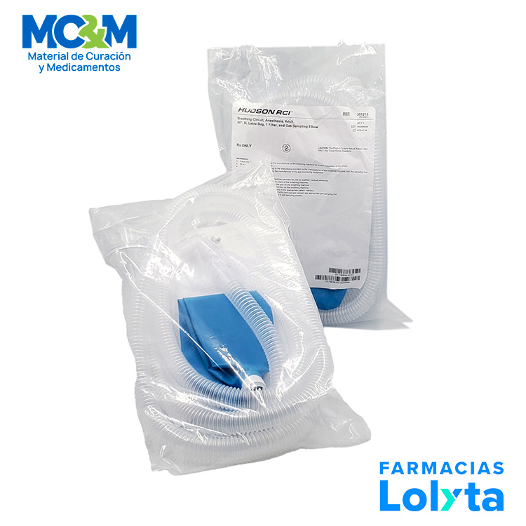 CIRCUITO PARA ANESTESIA EN Y 60" (1.50 M) CON BOLSA DE 3 L Y FILTRO ADULTO REF 351213 HUDSON