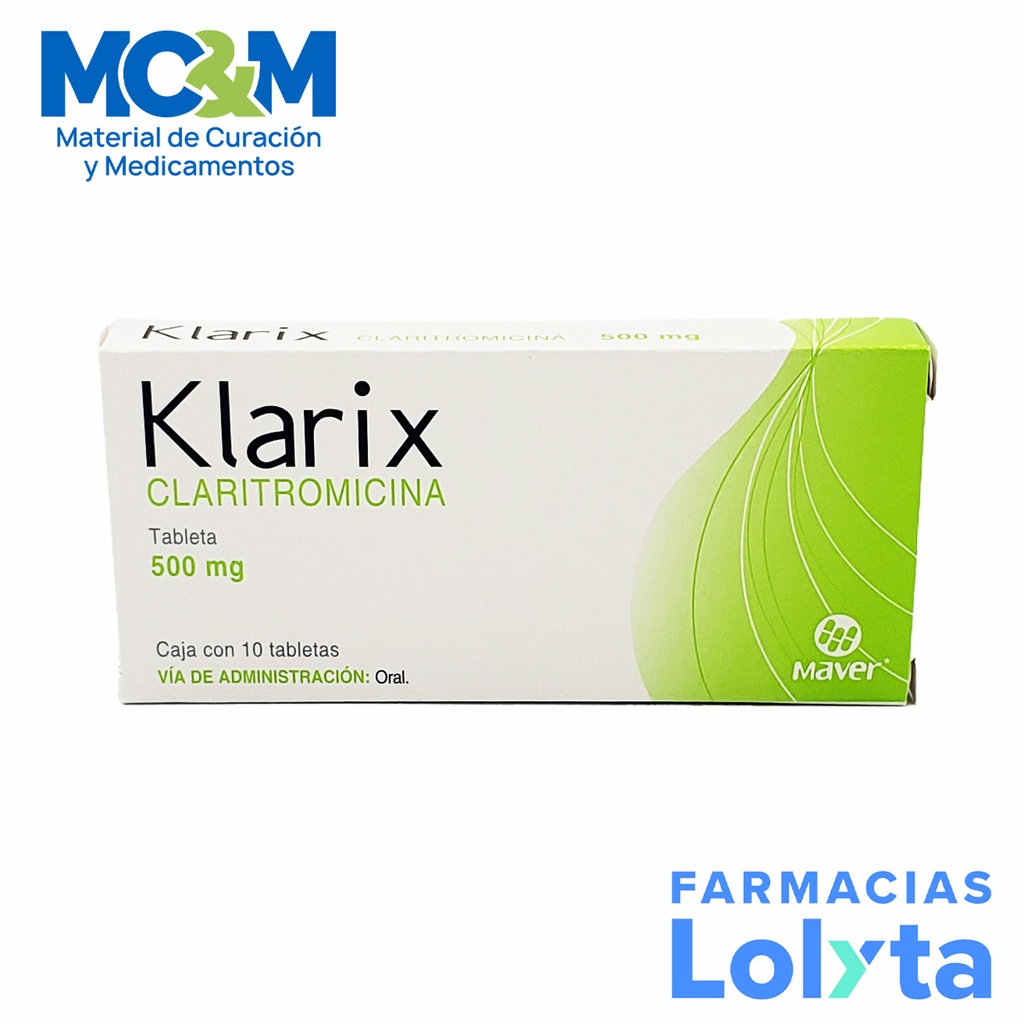 CLARITROMICINA 500 MG C/10 TAB KLARIX LAB MAVER
