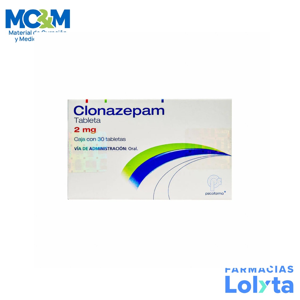 CLONAZEPAM 2 MG C/30 TAB LAB PSICOFARMA GRUPO II