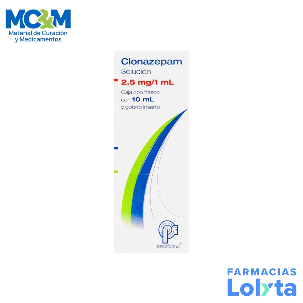 CLONAZEPAM SOL ORAL 2.5 MG/ML C/10 ML LAB PSICOFARMA GRUPO II