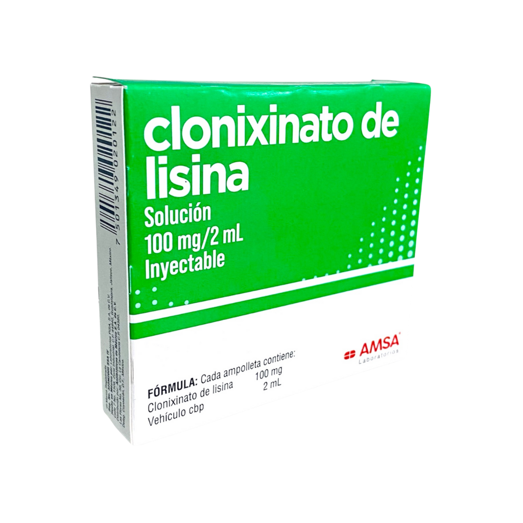 CLONIXINATO DE LISINA SOL INY 100 MG/2 ML C/5 AMP LAB AMSA