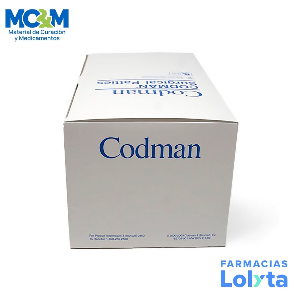 COTONOIDE 1 X 3” (25.4 X 76.2 MM) C/10 PZAS ESPONJA NEUROQUIRURGICA CON MARCA RADIOPACA CODMAN REF 801408 ETHICON