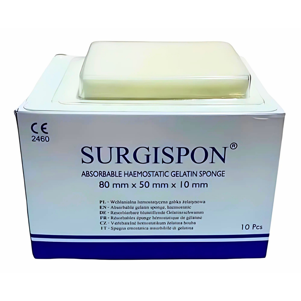 ESPONJA DE GELATINA HEMOSTATICA ABSORBIBLE 80 X 50 X 10 MM REF SSP-805010 SURGISPON
