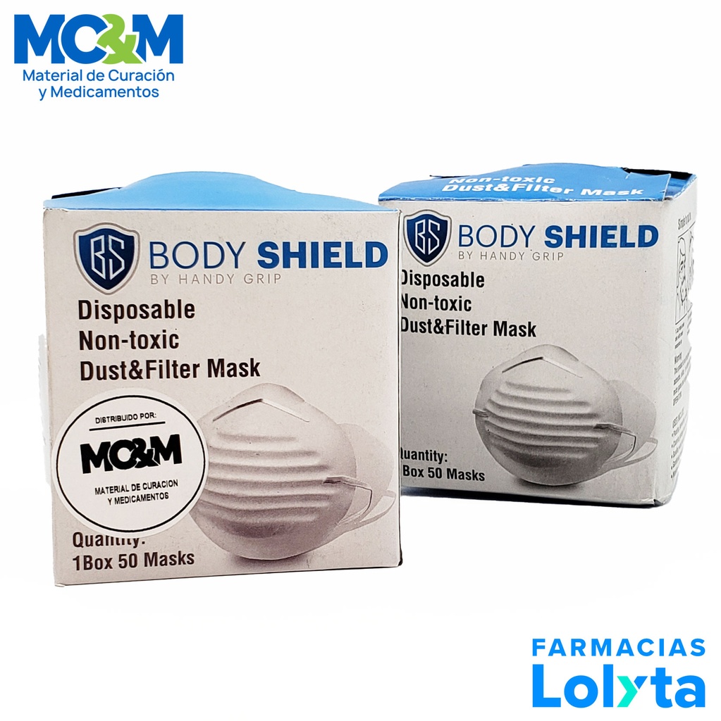 CUBREBOCA TIPO CONCHA CONTRA POLVO C/50 BODY SHIELD
