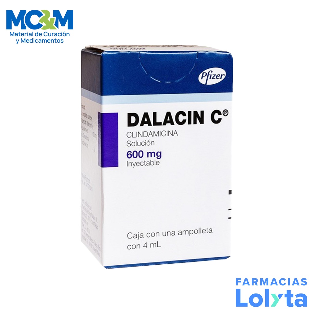 DALACIN C SOL INY 600MG/4ML CLINDAMICINA LAB PFIZER
