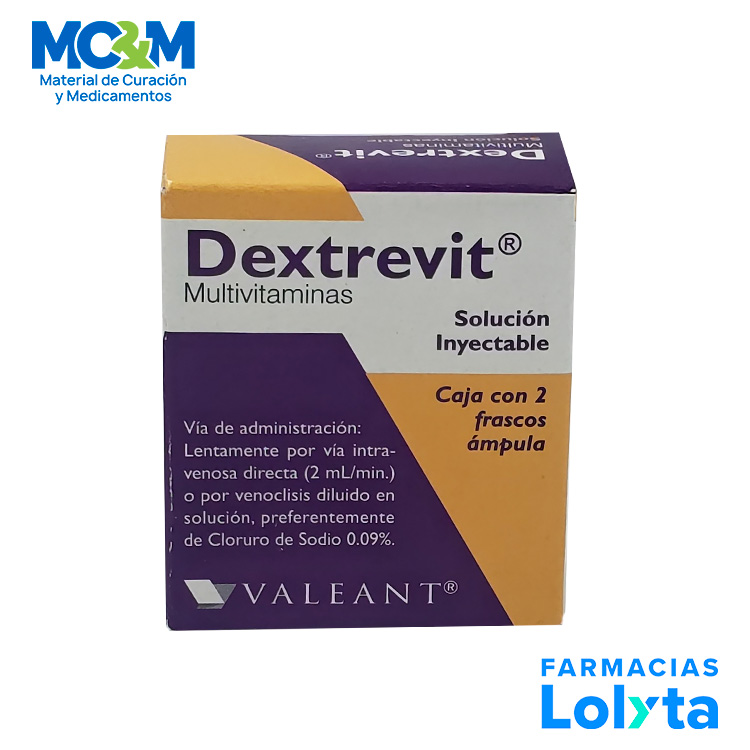 DEXTREVIT SOL INY 10 ML C/2 FCO AMP MULTIVITAMINICO LAB VALEANT (RF)