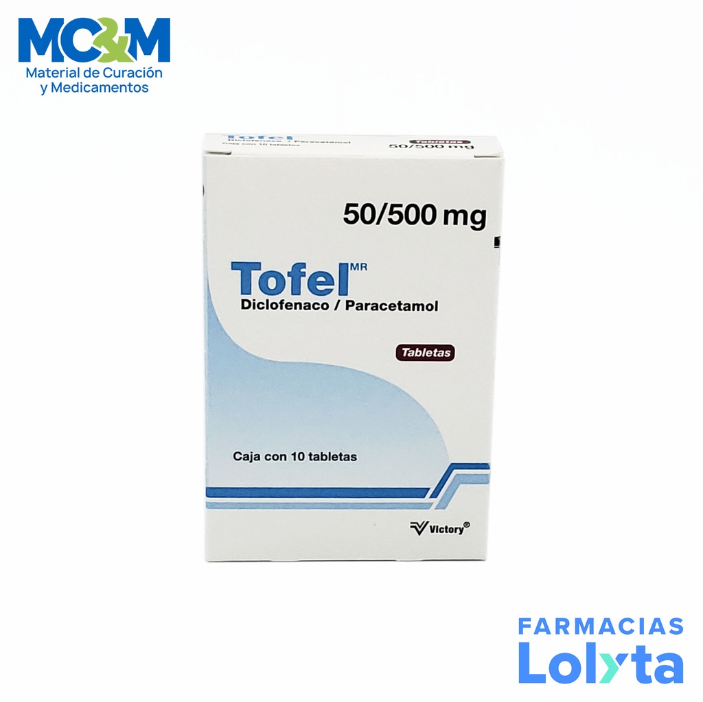 DICLOFENACO PARACETAMOL 50/500 MG C/10 TAB TOFEL LAB VICTORY