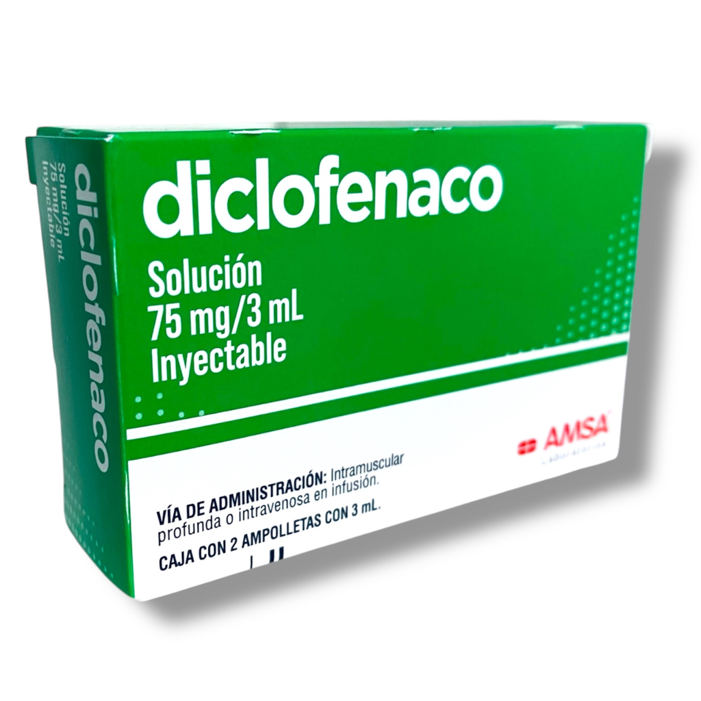 DICLOFENACO SOL INY 75 MG/3 ML C/2 AMP LAB AMSA (CRISTAL)