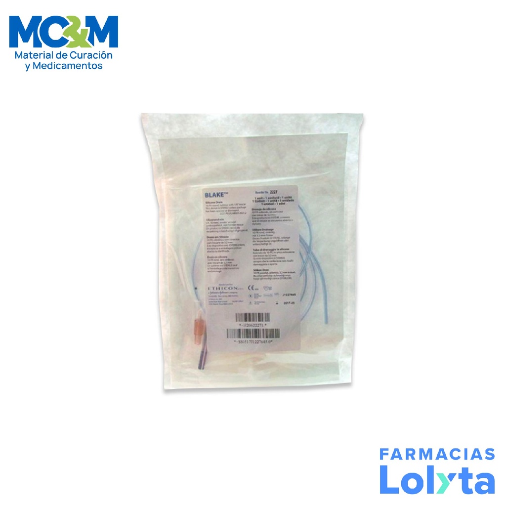 DRENAJE BLAKE SILICON 10 FR C/TROKAR 3.2 MM REF 2227 ETHICON