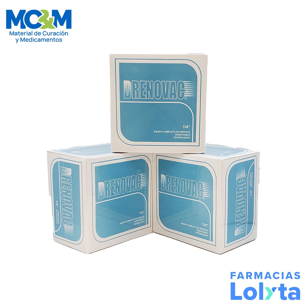 DRENOVAC 1/4" 6 MM EQUIPO PARA DRENAJE POR ASPIRACION PARA USO POSTQUIRURGICO