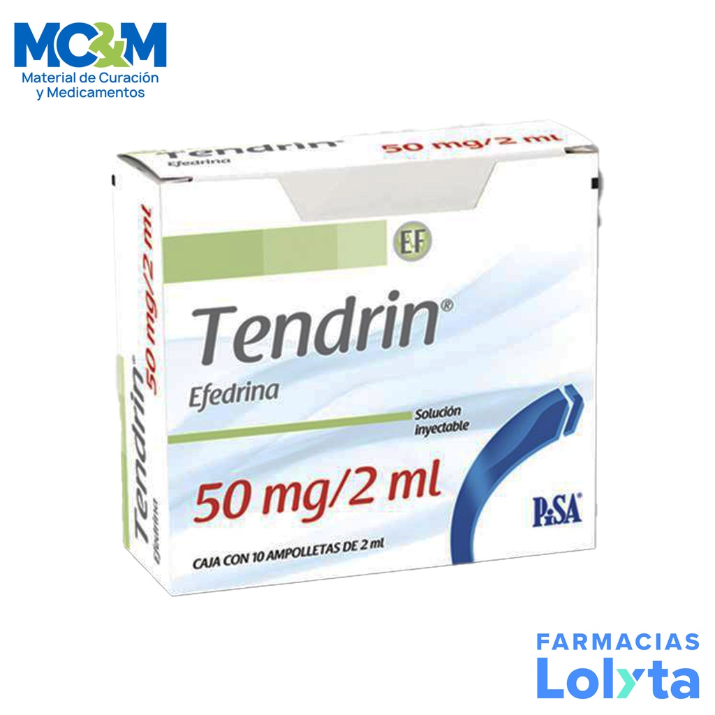 EFEDRINA SOL INY 50 MG/2 ML C/10 AMP TENDRIN LAB PISA GRUPO II