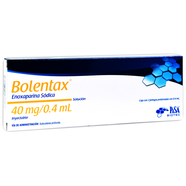 ENOXAPARINA SODICA SOL INY 40 MG/0.4 ML C/2 JERINGAS PRELLENADAS BOLENTAX LAB PISA