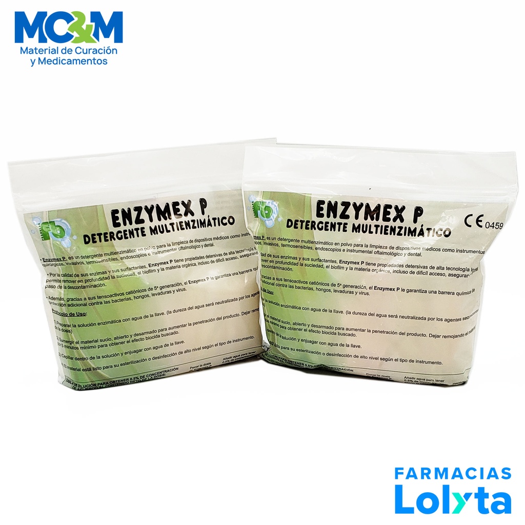 ENZYMEX P 20 G C/12 DOSIS DETERGENTE DESINFECTANTE ENZIMATICO FRANKLAB (ALKAZYME)