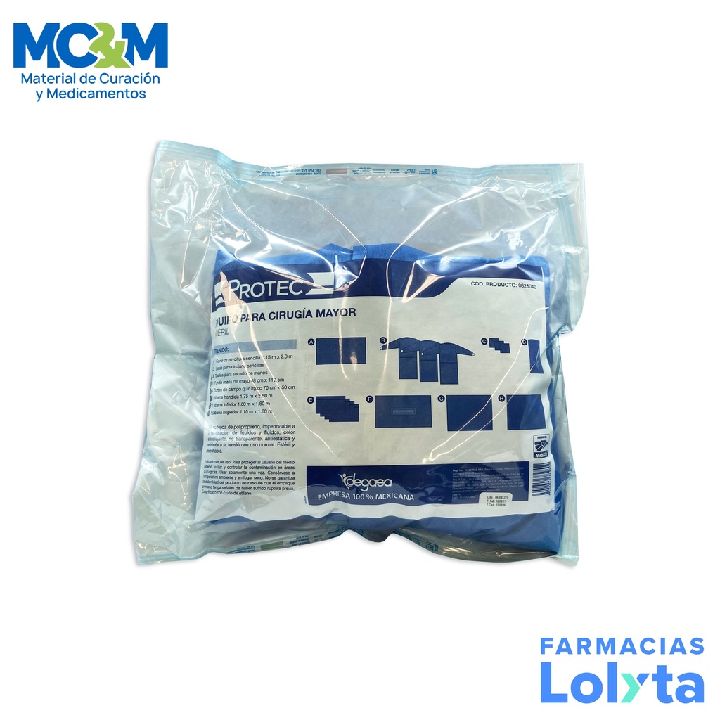 EQUIPO PARA CIRUGIA MAYOR ESTERIL PROTEC DEGASA 0828040