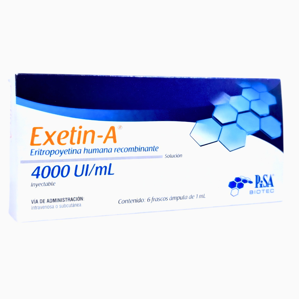 ERITROPOYETINA HUMANA RECOMBINANTE SOL INY 4000 UI/ML C/6 AMP EXETIN-A LAB PISA (RF)