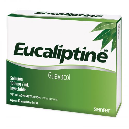 EUCALIPTINE SOL INY 100 MG/ML GUAYACOL C/10 AMP LAB SANFER
